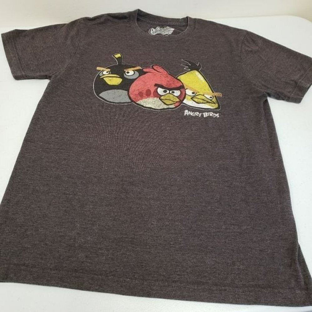 Old Navy Collectabilitees Angry Birds Mens Tshirt Gray Size Medium